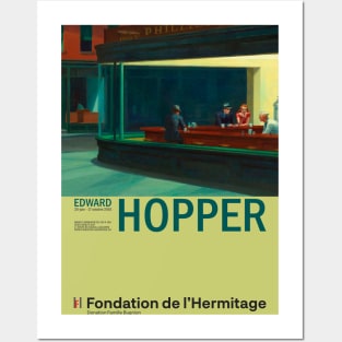 Edward Hopper - Nighthawks - Minimalist Exhibition Art Poster Posters and Art